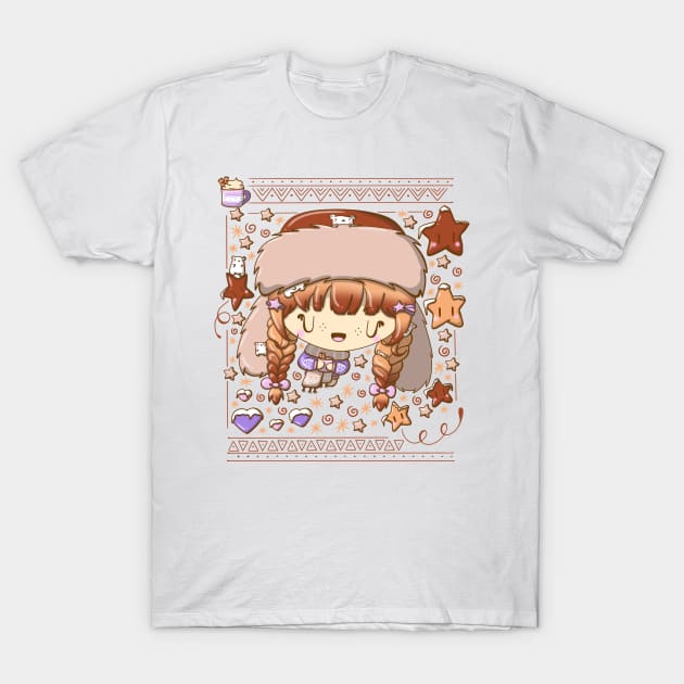 Cute hot choco bubble head cutie T-Shirt by studiomogwai